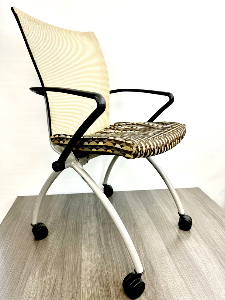 Haworth X99 Conference Chair - Tan/Black/Pattern/Tungsten