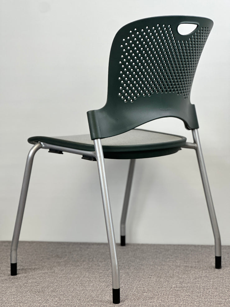 Herman Miller - Caper Armless Stacking Chairs - Graphite on Metallic Silver w/ FLEXNET Seat - Pre-Owned