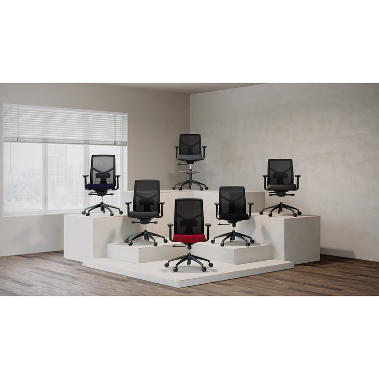 Starlight Mid Back Stool with Black Frame