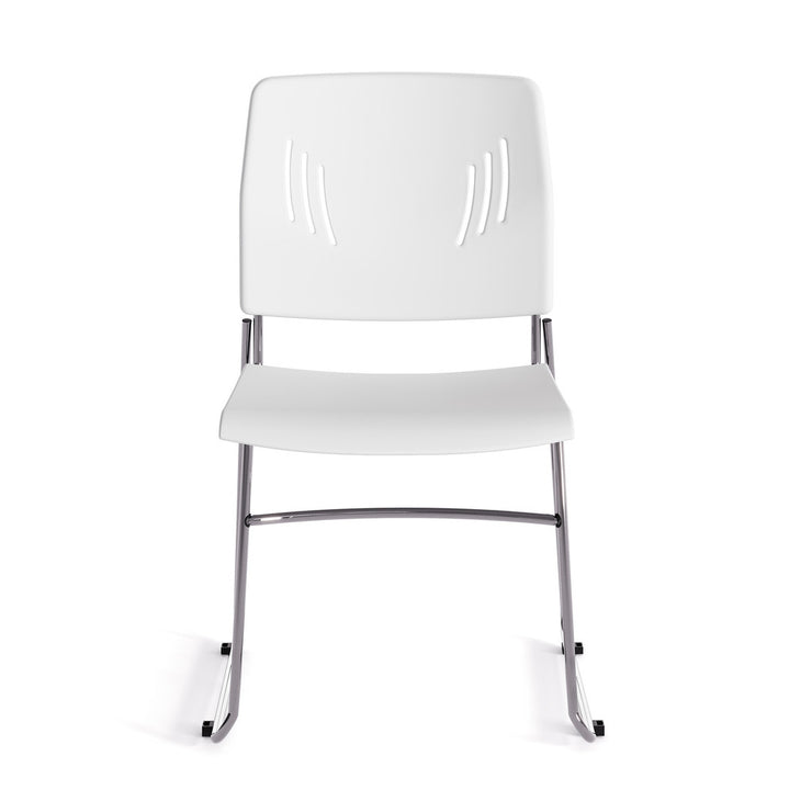 Armless Stackable Side Chair with Chrome Frame