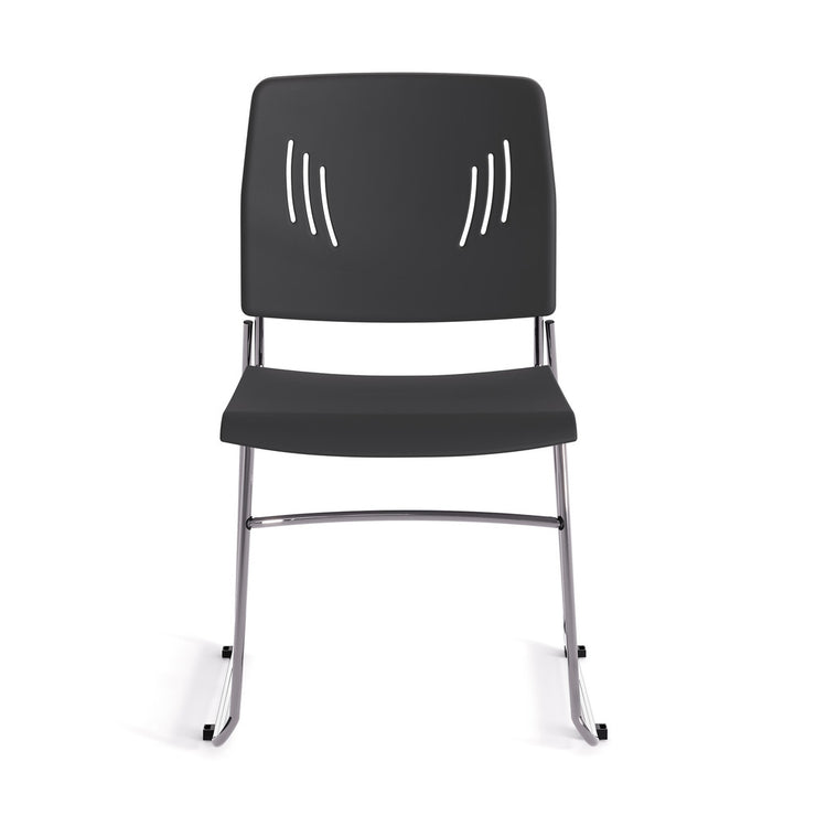 Armless Stackable Side Chair with Chrome Frame