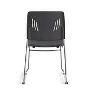 Armless Stackable Side Chair with Chrome Frame