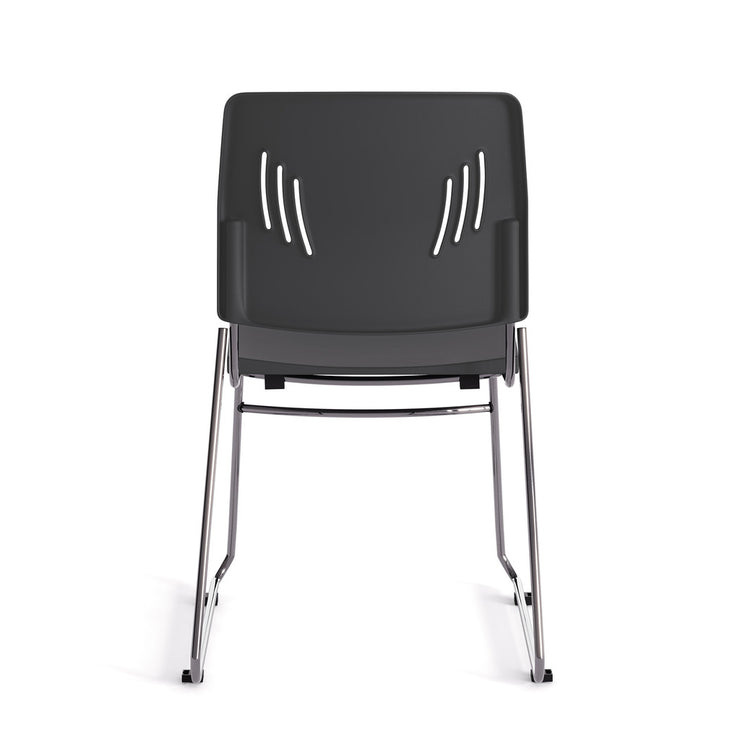 Armless Stackable Side Chair with Chrome Frame
