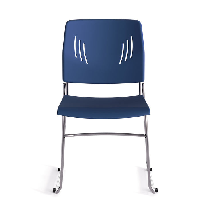 Armless Stackable Side Chair with Chrome Frame