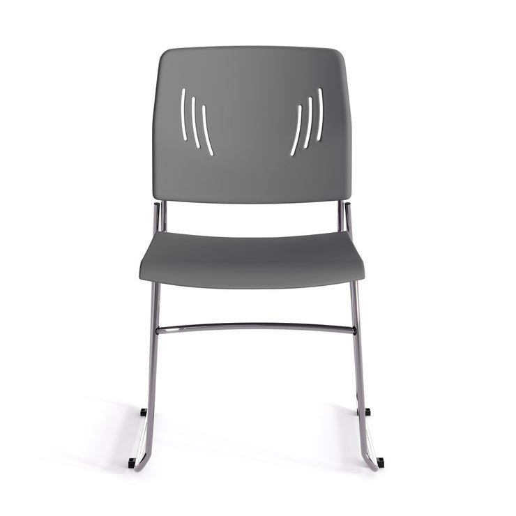 Armless Stackable Side Chair with Chrome Frame