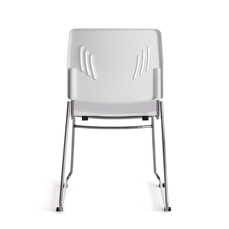 Armless Stackable Side Chair with Chrome Frame