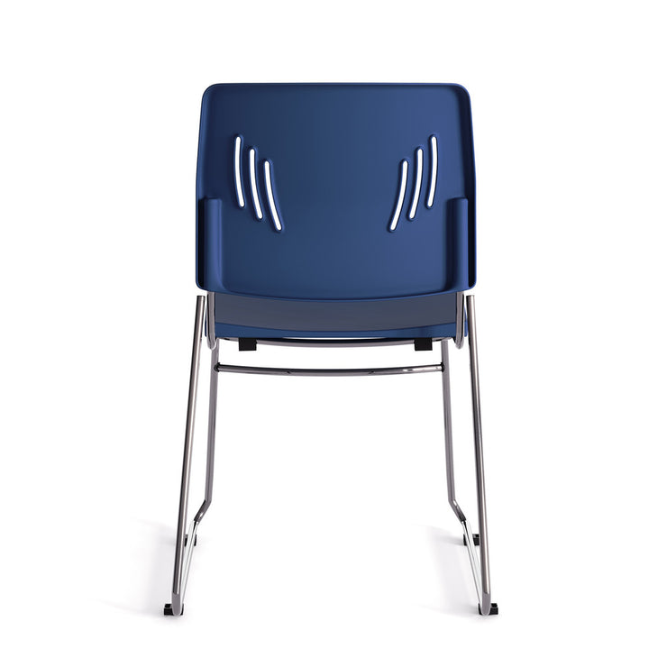 Armless Stackable Side Chair with Chrome Frame