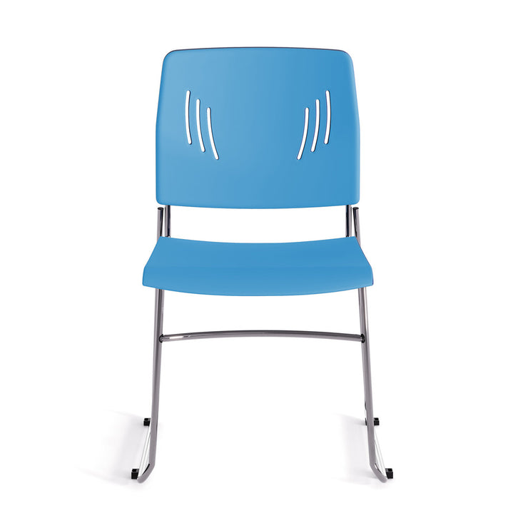 Armless Stackable Side Chair with Chrome Frame