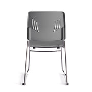 Armless Stackable Side Chair with Chrome Frame