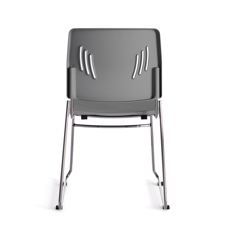Armless Stackable Side Chair with Chrome Frame