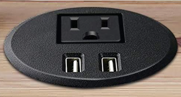 Combo Grommet - (1) AC Outlets & (2) USB Ports