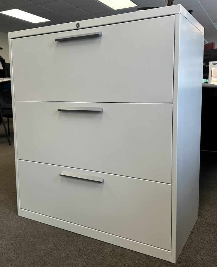 Teknion - 3 Drawer Lateral - 36" W - w/ Keys - White  - Pre-Owned