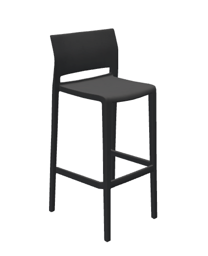 Global Furniture Group - Bakhit - Armless Bar Stool - Polymer Seat & Back - Fully Assembled (6754)