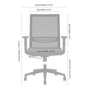 Mid Back Mesh Task Chair with Adjustable Arms - JD601MM