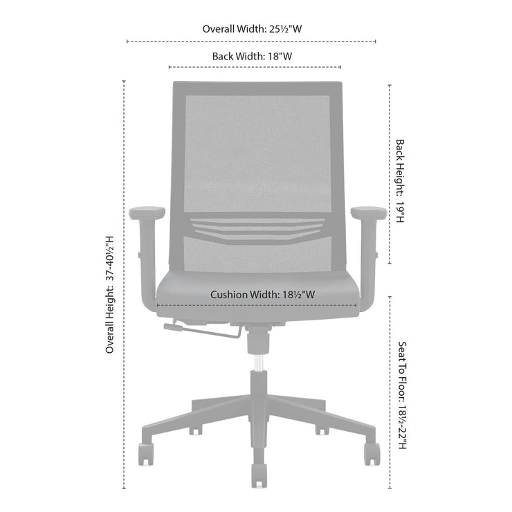 Mid Back Mesh Task Chair with Adjustable Arms - JD601MM