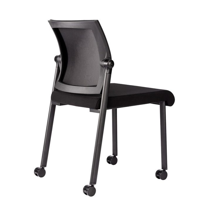 Mesh Back Armless Guest Chair - Stackable - Comes w/ Casters & Glides for Legs - JD606MM