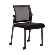 Mesh Back Armless Guest Chair - Stackable - Comes w/ Casters & Glides for Legs - JD606MM