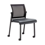 Mesh Back Armless Guest Chair - Stackable - Comes w/ Casters & Glides for Legs - JD606MM