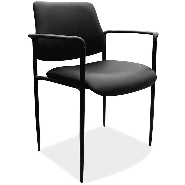 Guest Stack Chair with Arms and Black Frame