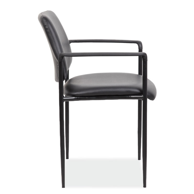 Guest Stack Chair with Arms and Black Frame