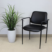 Guest Stack Chair with Arms and Black Frame