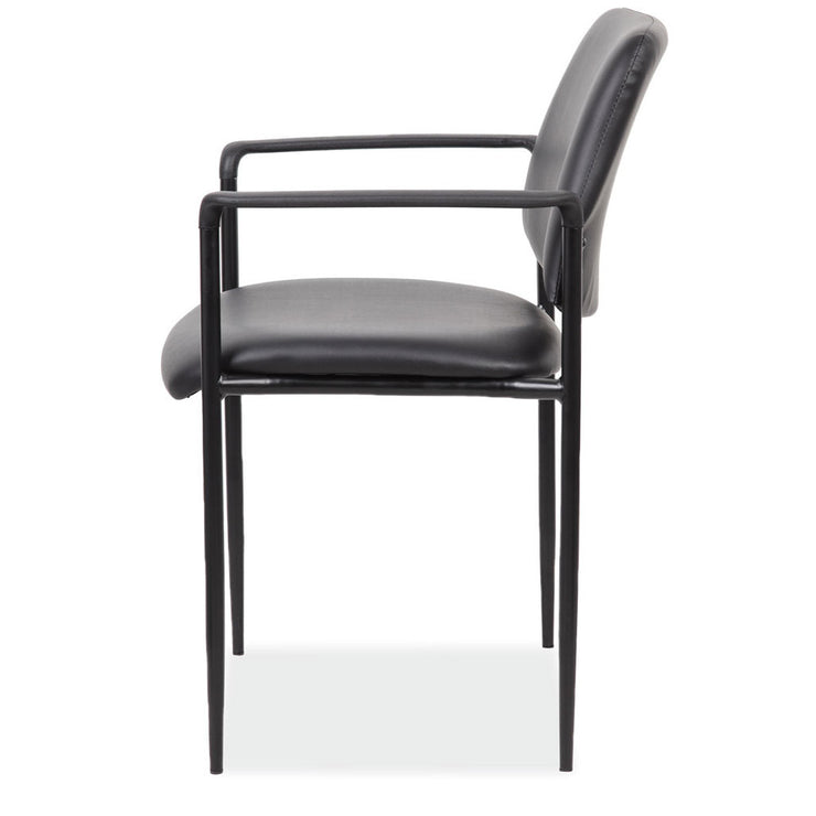 Guest Stack Chair with Arms and Black Frame