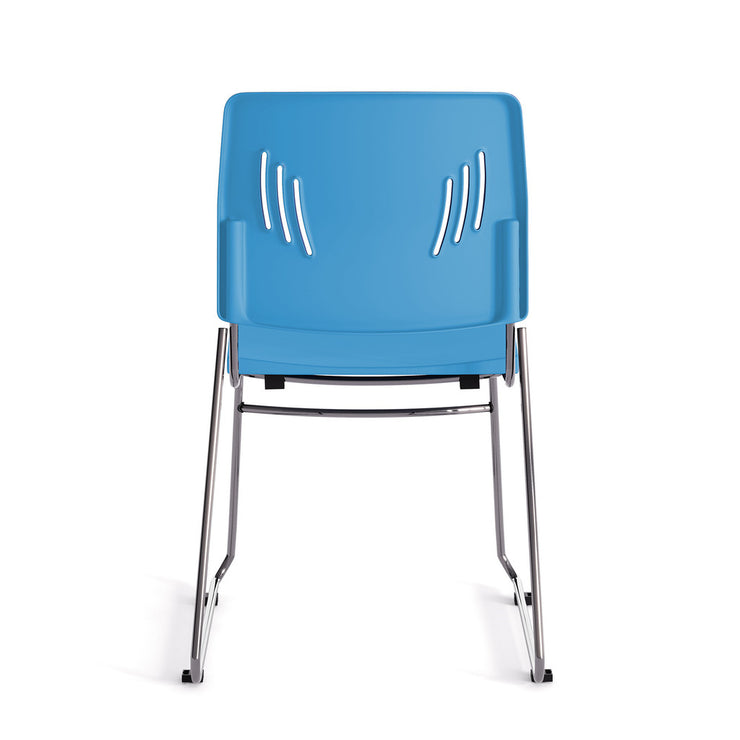 Armless Stackable Side Chair with Chrome Frame