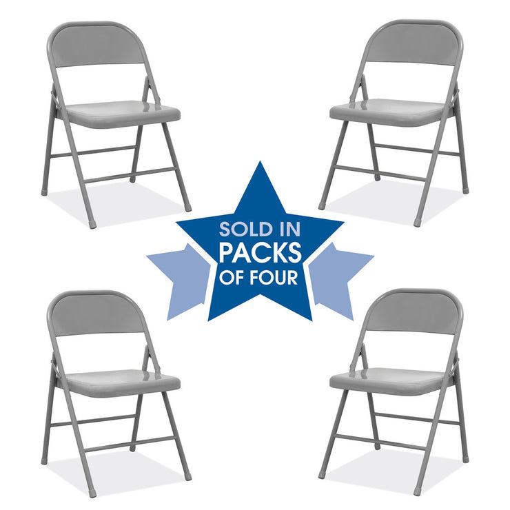 Commercial Grade Steel Folding Chairs - 4 Pack
