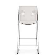Armless Polyurethane Stool with Footrest and Chrome Base
