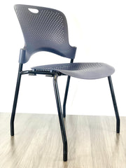 Herman Miller - Caper Armless Stacking Chairs - Navy Blue on Black Frame - Pre-Owned