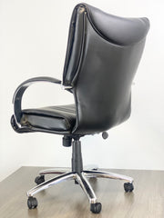 SET of 6 - Leather Conference Room Chairs w/ Chrome Frame