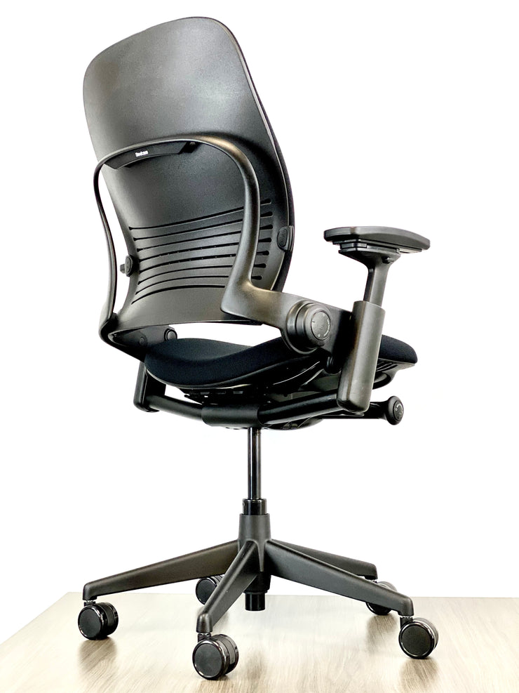 Steelcase Leap Chair V2 Black on Black Fully Featured 4D Arms