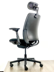 Steelcase Amia w/ Headrest - Black on Black - Fully Featured - Brand New Open Box