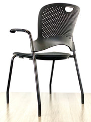 Herman Miller - Caper - Black on Black - w/ FLEXNET Seat - Fixed Arms & Carpet Glides - Pre-Owned