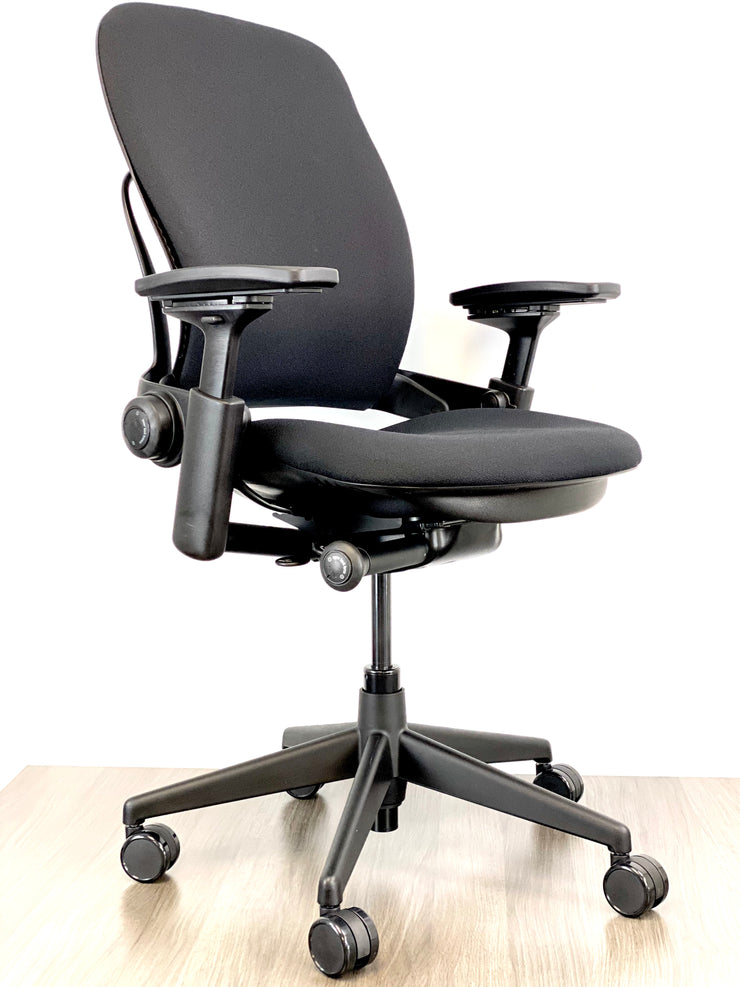 Steelcase Leap Chair V2 Black on Black Fully Featured 4D Arms