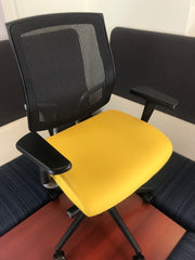SitOnIt Seating - High Back Focus Task Chair - Black on Lemon on Silver