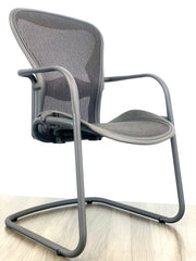 Brand New Open Box - Herman Miller Aeron Side Chairs w/ Adjustable Lumber Support - Black on Black - Size: B
