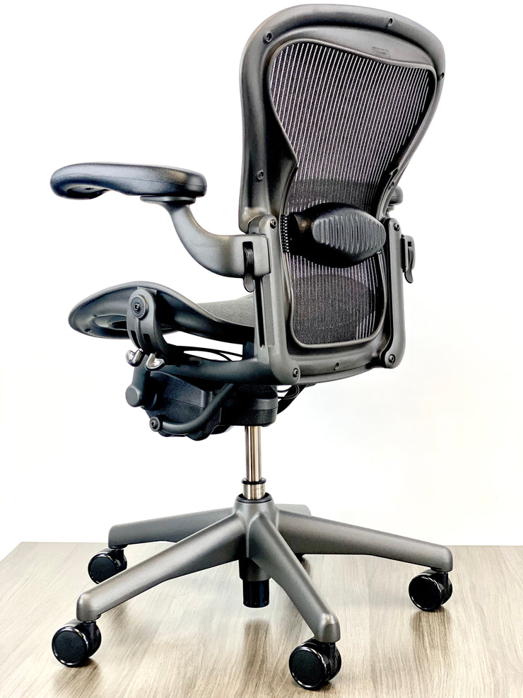 Herman Miller Aeron - Size: A - Black/Black - Fully Featured w/ Fully Adjustable Arms - Certified Pre-Owned