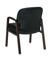 Luxhide Guest Chair with Espresso Wood Accents - JD11770BES - Joe's Discount Office Furniture