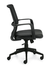 Low Back Mesh Back Tilter Chair with Luxhide Seat - JD13026B - Joe's Discount Office Furniture