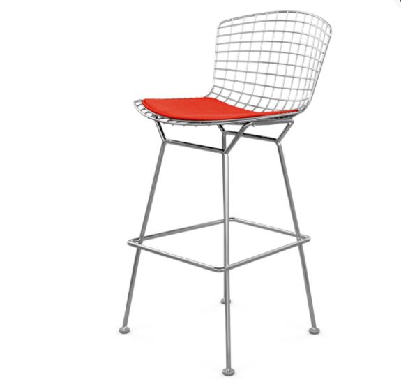 Set of 5 - Knoll Bertoia Bar Stools (427C - Counter Height) w/ Crossroad Paprika Seat Pad Upholstery - Brand New - Joe's Discount Office Furniture
