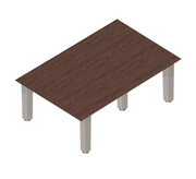 Square Post Rectangular Coffee Tables - Tungsten Legs